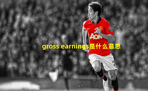 gross earnings是什么意思